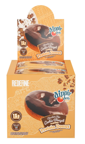 Redefine Foods Dippin' Dots Chocolate Chip Cookie Dough Protein Donut 8ct